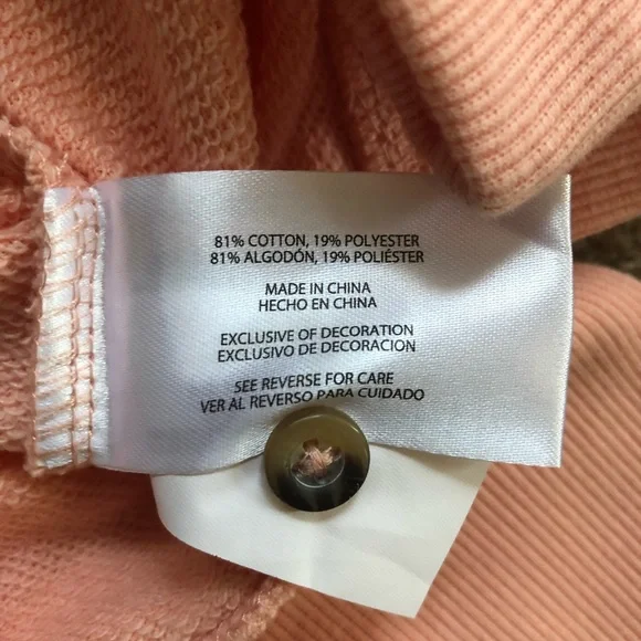 GAP HENLEY SWEATSHIRT, PEACH MELBA, XS - Picture 7 of 9